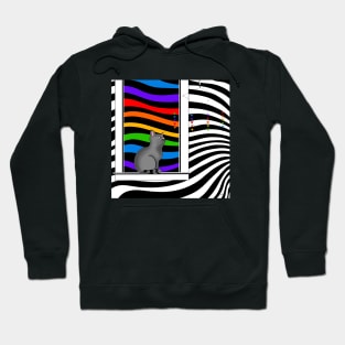 PRIDE Kitten in Window Hoodie